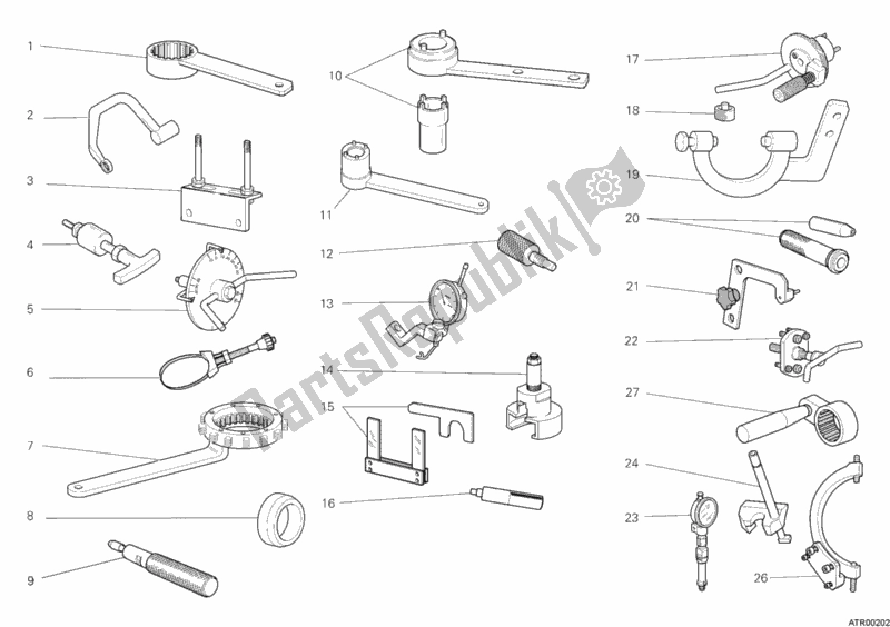 Alle onderdelen voor de Werkplaatsgereedschap, Motor van de Ducati Monster 1100 ABS 2010